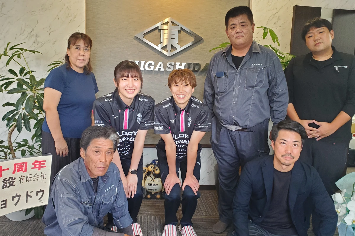 東田建設｜ヴィクトリーナ姫路の田中選手･野末選手のご来社について